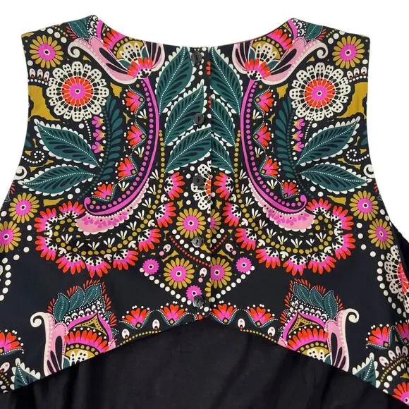 Boden Maxi Dress Open Back Cutout Paisley Floral Black Plus 20 22 NWT Pockets - Picture 6 of 16